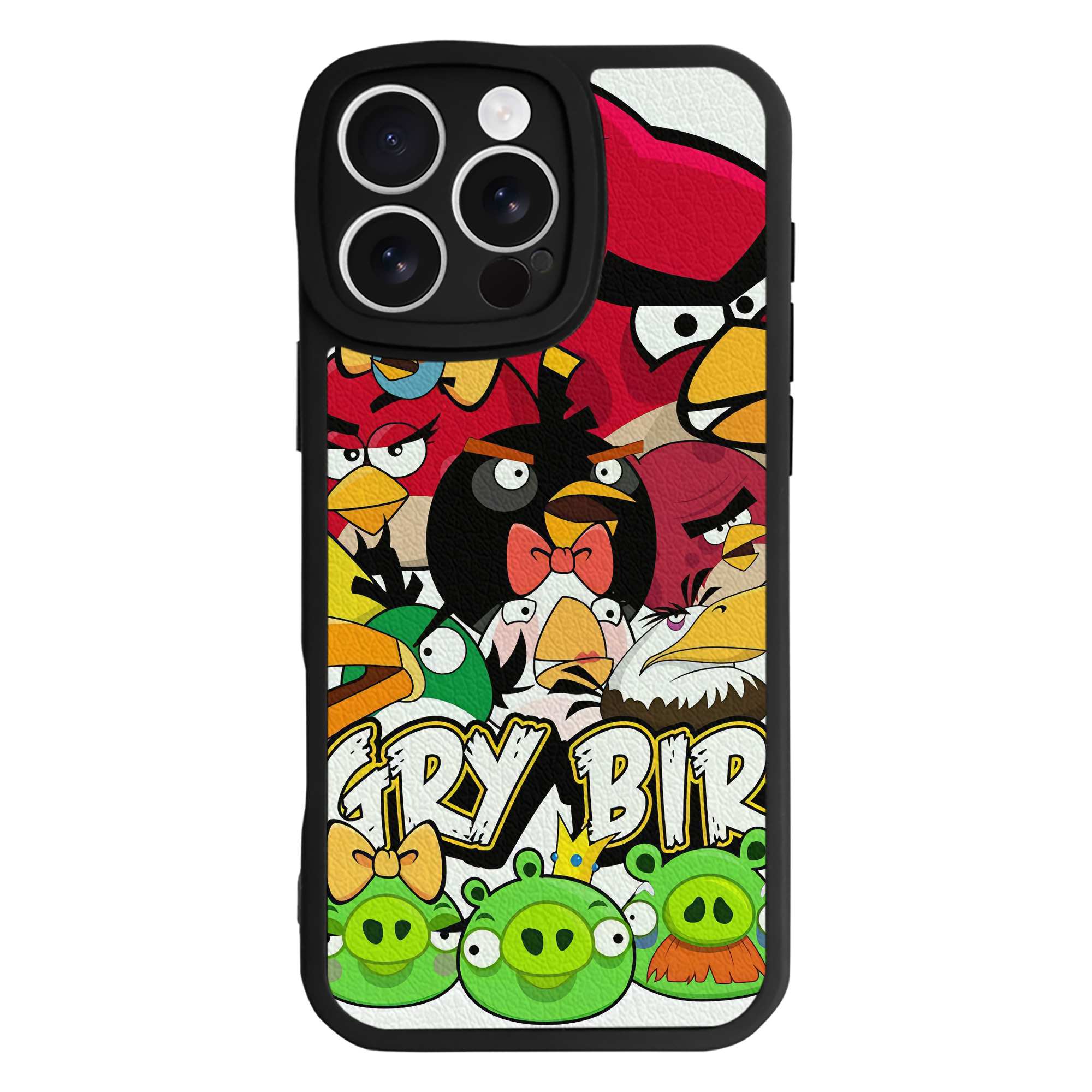 （画像用） Angry Birds アングリーバード 【iPhone 16シリーズ対応】シリコンスマホケース（レザー調） 材質：シリコン